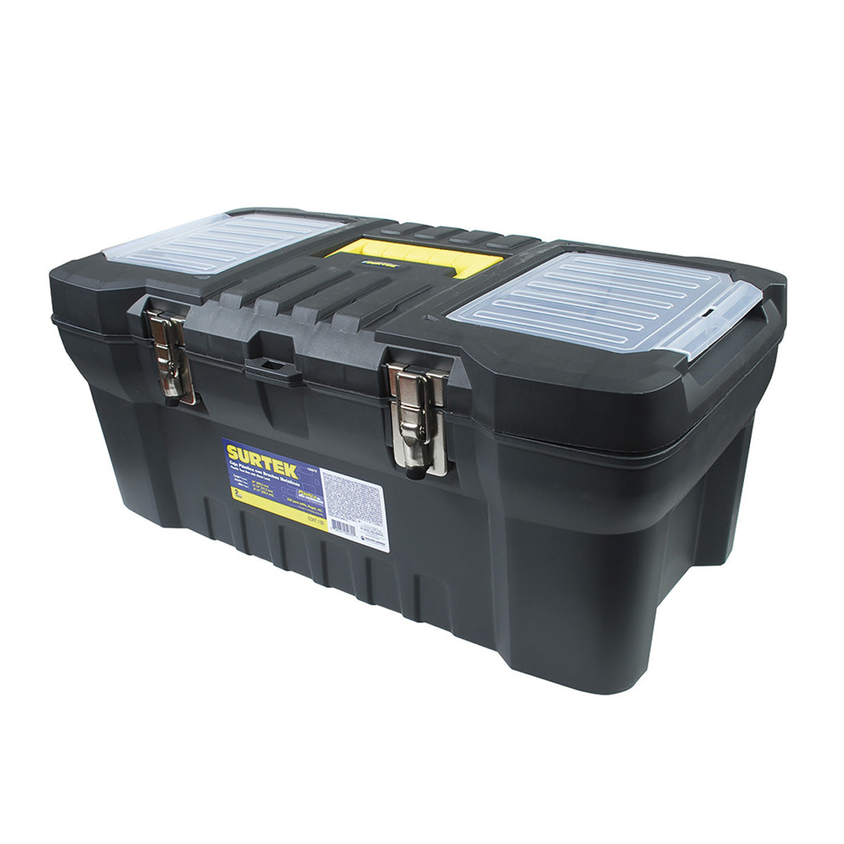 CAJA HERRAMIENTAS PLASTICAS C/BROCHE METALICO 24" X 12" X 10" REF 125070 SURTEK