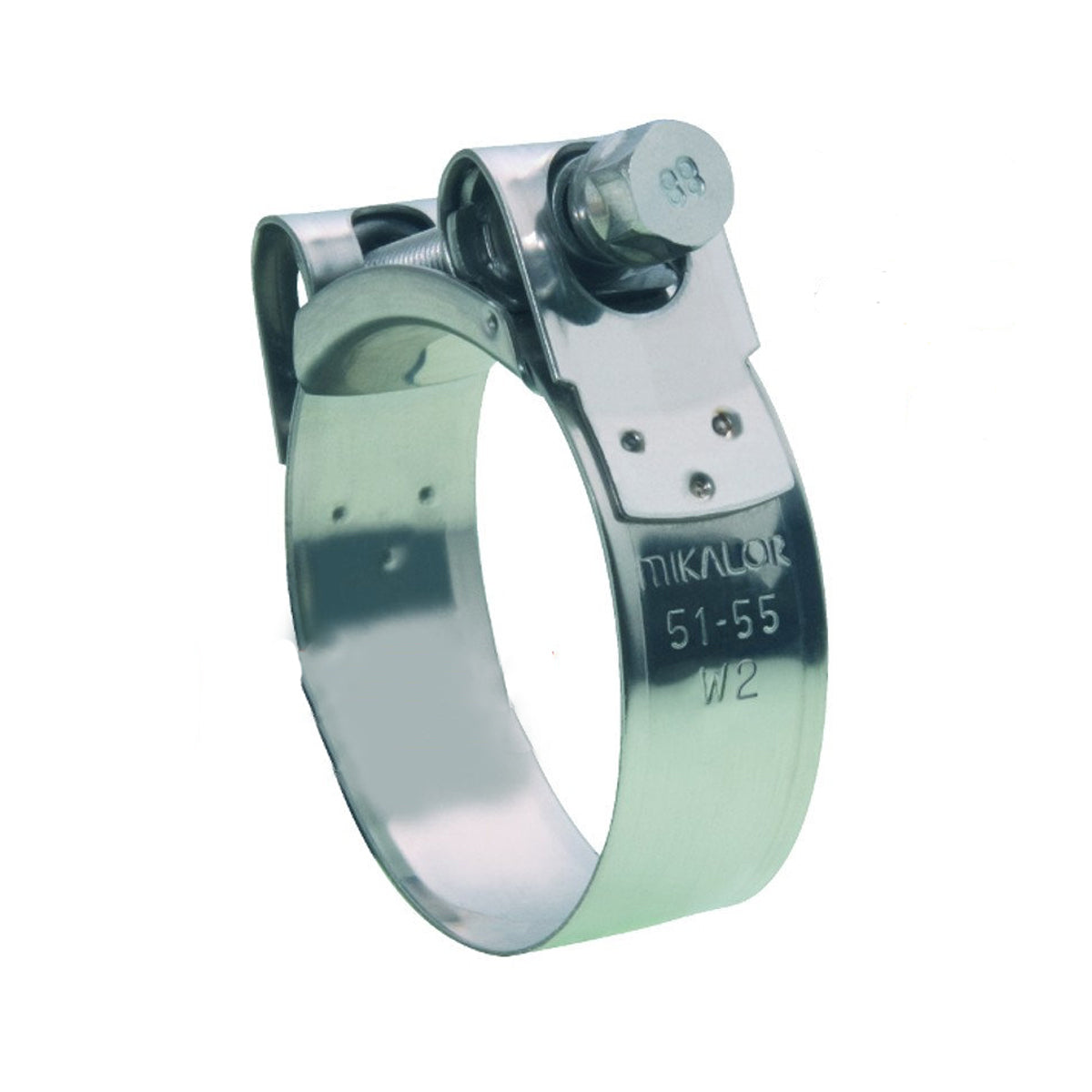 ABRAZADERA INOX 430 ALTA PRESION 97-104 MM BANDA 27.5 MM SUPRA W2