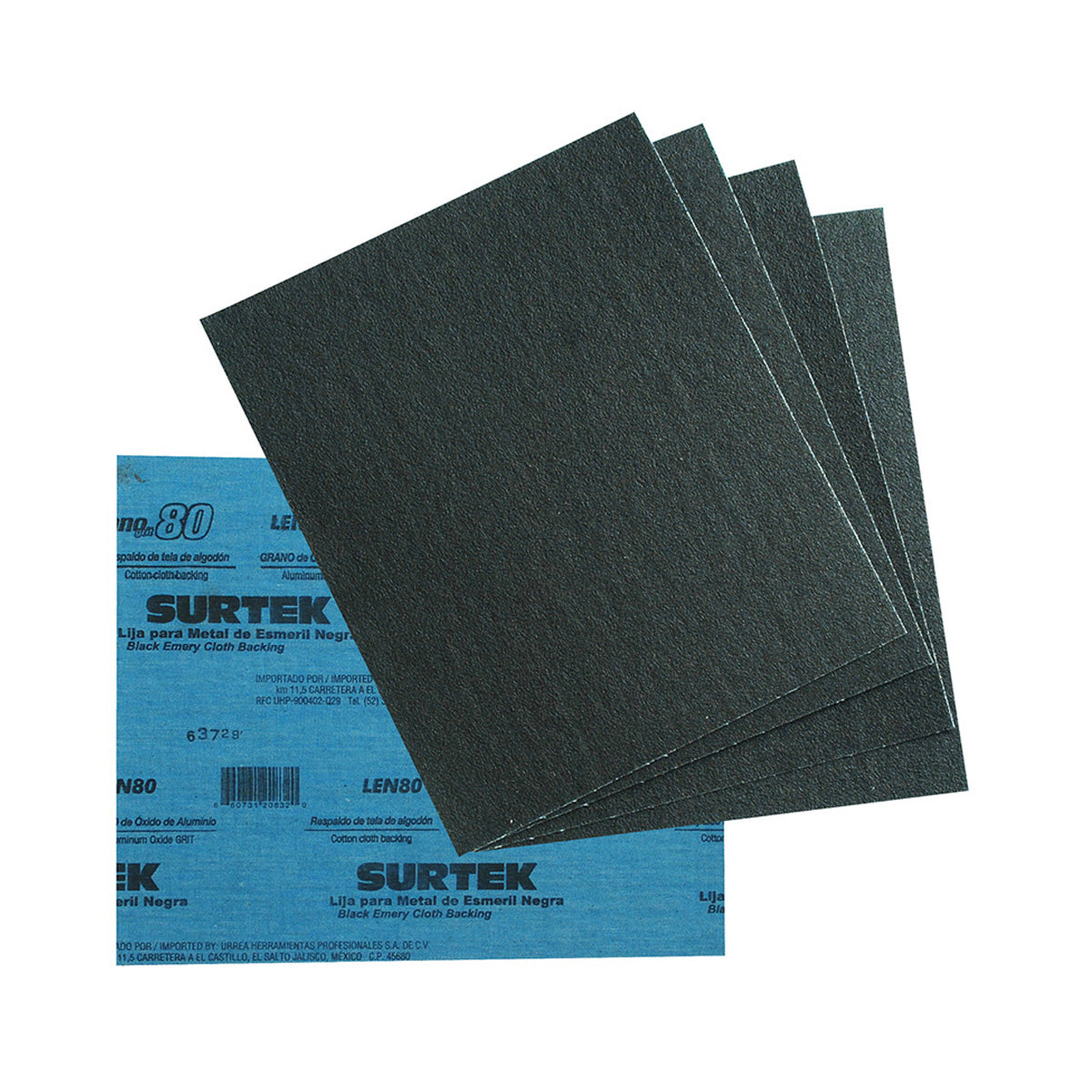 PLIEGO LIJA TELA ESMERIL GRANO 80 REF LEN80 SURTEK
